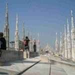 On the roof of the Duomo of Milan Italy