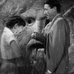 Hepburn and Peck at the Bocca della Verita in Roman Holiday