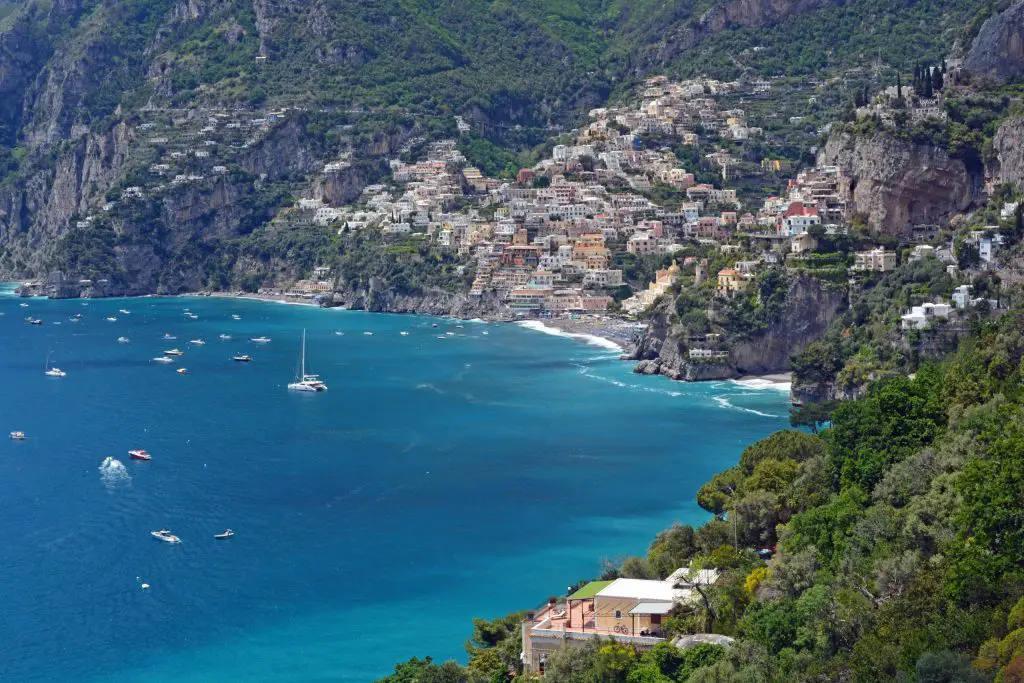 Aerial view of Amalfi Coast