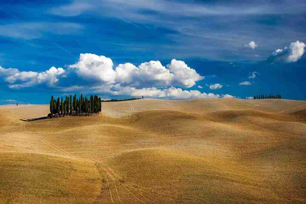 Tuscany blue sky landscape