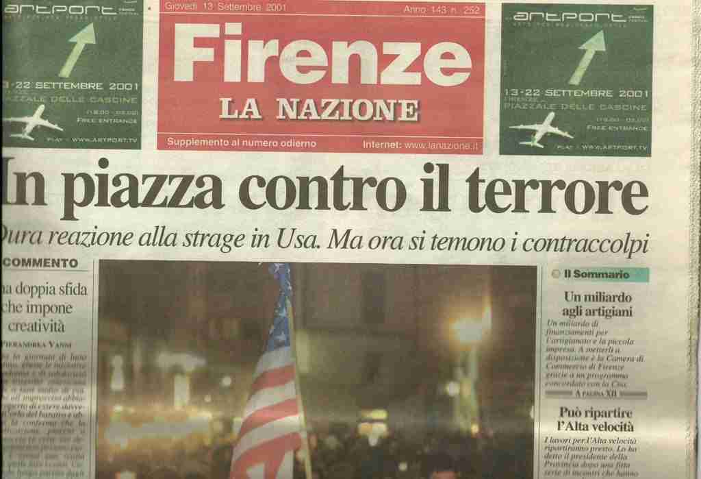 La Nazione Headline on September 13, 2001