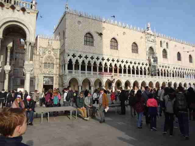 Crowds outside the Doge's Palace in Venice