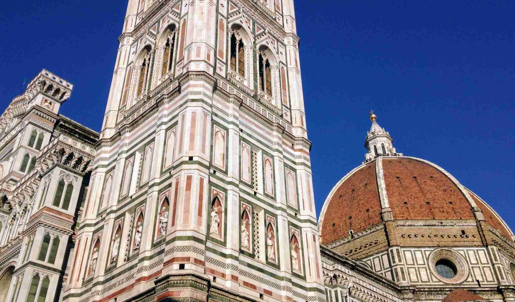 Street view of Florence Duomo and Campanile