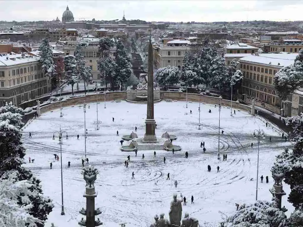 Piazza del Popolo Snow