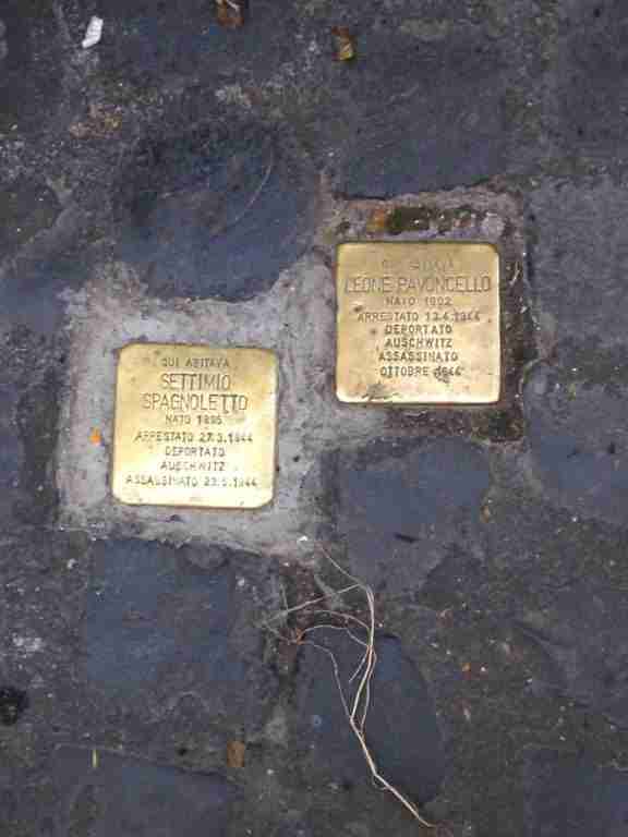 Stolpersteine in Rome's Jewish Quarter (Ghetto)