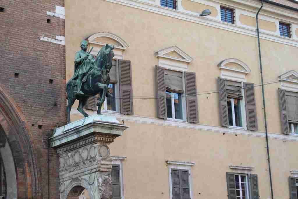 Statue of Niccolò III d'Este outside the Palazzo Municipale of Ferrara