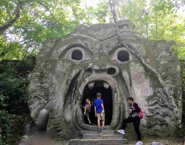 Monster grotto in Bomarzo's Parco dei Mostri
