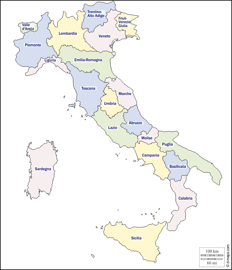 The 20 Regions of Italy