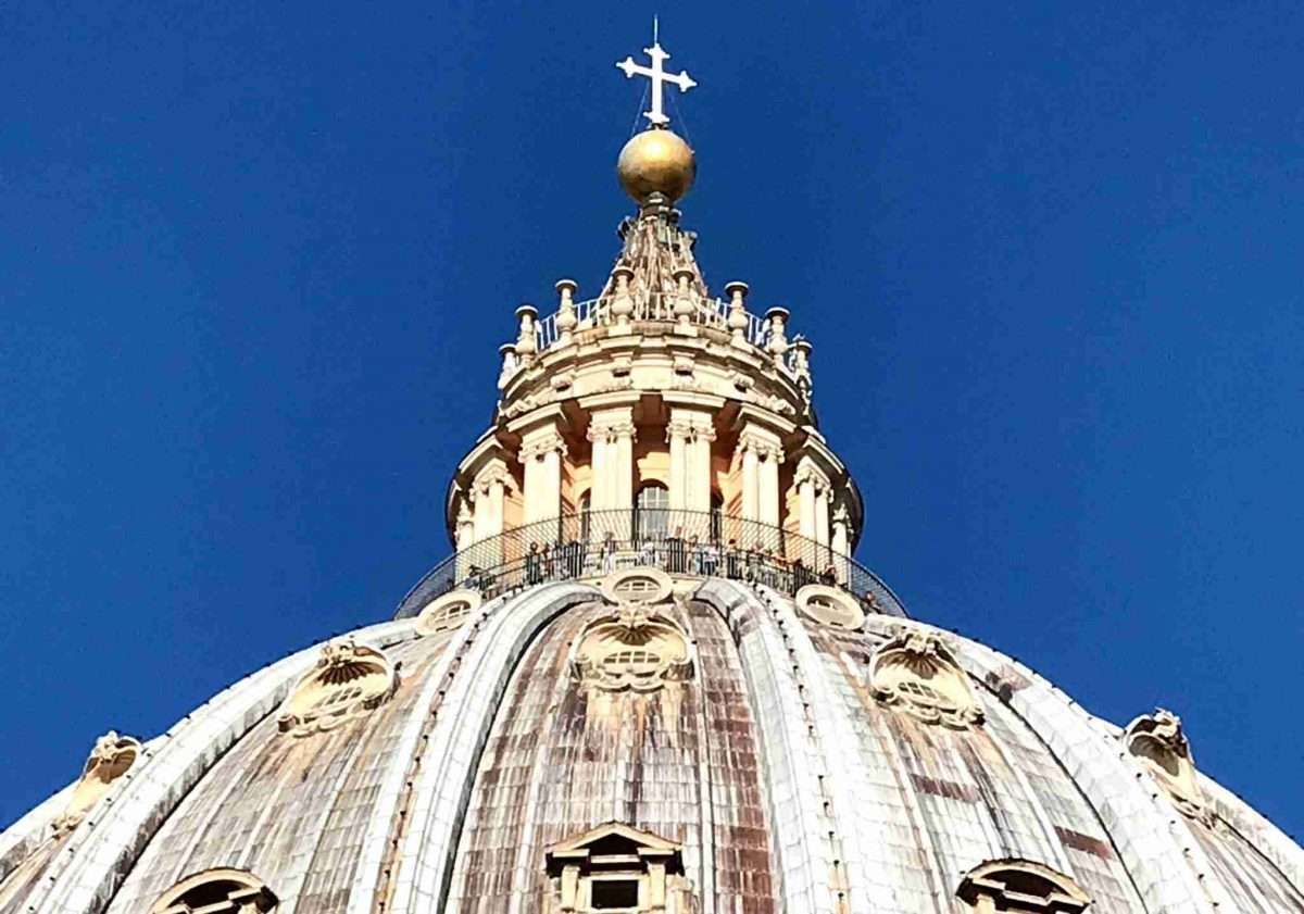 Dome of St. Peter's Basilica and a blue sky